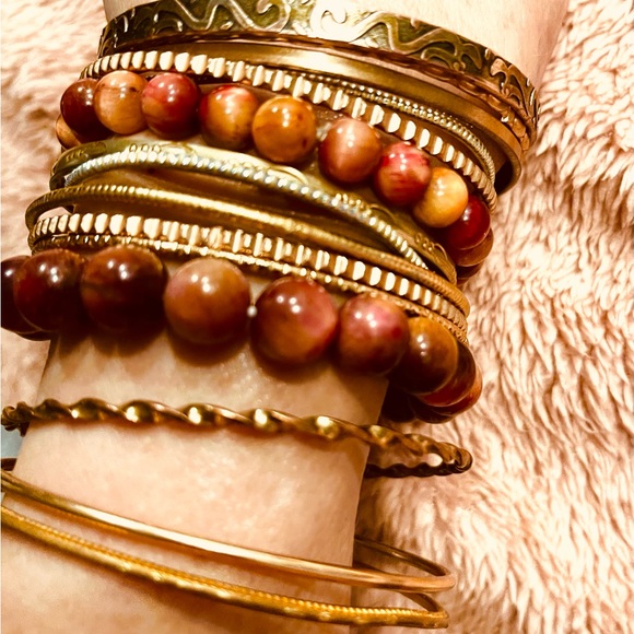 Tigers Eye-Genuine Pink 13 Bracelets 11 Unique Gold, 2 Pink TIGERS EYE, Gorgeous - Picture 8 of 16